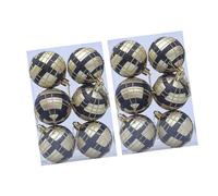 Lot de 2 boîtes de décoration de Noël en tartan de 6 cm - Élégante décoration de vacances pour les fêtes - Affichage de fenêtre de Noël
