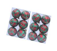 Lot de 2 boîtes de décorations de Noël à suspendre pour sapin de Noël ou fenêtre Motif tartan 6 cm