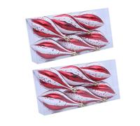 Lot de 2 boîtes de décorations de vacances peintes à la main à bout pointu pour sapin de Noël, décorations d'intérieur et célébrations saisonnières à suspendre pour sapin de Noël