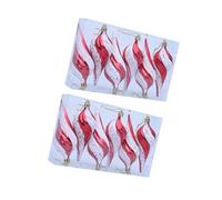 Lot de 2 boîtes de décorations de vacances peintes à la main à bout pointu pour sapin de Noël, décorations d'intérieur et célébrations saisonnières à suspendre pour sapin de Noël
