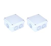 Lot de 2 boîtes de dérivation murales étanches IP55, 100 x 100 x 50 mm, avec sorties passe-câbles et couvercle à pression, 2 kits boîte électrique pour raccords et connexions