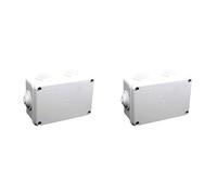 Lot de 2 boîtes de dérivation murales étanches IP55, 120 x 80 x 50 mm, avec sorties passe-câbles et couvercle à pression, 2 kits boîte électrique pour raccords et connexions
