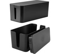 Lot De 2 Boîtes De Gestion Des Câbles, 23,5 X 12 X 11,5 Cm, Petite Boîte Pour Câbles, Adaptateurs Et Multiprises, Boîte De Rangement De Câbles, Noire[DYB983582]