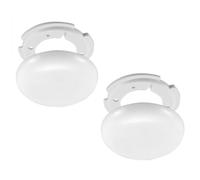 Lot de 2 boîtes de jonction blanches Ø 13 cm - Boîte de distribution de plafond ultra plate de 1,5 cm & cache-câble - Auvent en saillie, boîte aveugle et raccord de lampe pour plafond et mur
