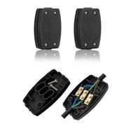 Lot de 2 boîtes de jonction électrique à 3 bornes, câble et connecteur 13 A 250 V, pour éclairage extérieur, alimentation et câblage automobile (noir)