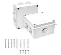 Lot de 2 boîtes de jonction étanches IP65 - 100 × 100 × 70 mm - Boîtier ABS - Boîte de jonction extérieure en saillie - Boîte de jonction électrique