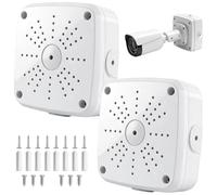 Lot de 2 boîtes de jonction universelles pour caméra de sécurité - Boîtier en plastique étanche - Kit de dérivation - Support de câble de dissimulation pour installation de panneau solaire/caméra dôme