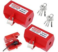 Lot de 2 boîtes de protection pour machine à laver avec serrure et clé, boîte de protection avec serrure, coffre-fort, serrure de machine à laver pour machine à laver et câble d'alimentation