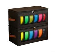 Lot de 2 boîtes de rangement à filament pour impression 3D, tissu à eau avec fermeture éclair intégrale, peut contenir jusqu'à 12 bobines de 1 kg en toute sécurité (noir)