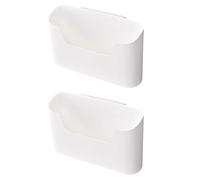 Lot de 2 boîtes de rangement à montage mural, étagère sans perforation, boîte de rangement murale, boîte de rangement autocollante, boîte de rangement polyvalente pour cuisine, salle de bain