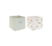 Atmosphera For Kids – Lot de 2 bacs de rangement Arc-en-ciel 29 cm Vert