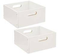 Lot de 2 Boîtes de rangement carrée en MDF