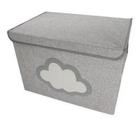 Monsieur Bébé - Lot de 2 boites de rangement, coffre à jouets pour enfant avec couvercle - 50 x 35.5 x 35 cm - Gris Nuage