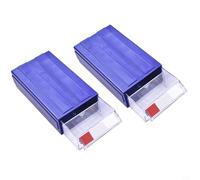 Lot de 2 boîtes de rangement compactes et empilables pour organiser les vis et les petites pièces, accès au tiroir transparent (bleu)