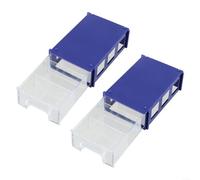 Lot de 2 boîtes de rangement compactes et fonctionnelles pour travaux manuels et matériel, empilables, avec tiroirs transparents pour un accès rapide au contenu (bleu)