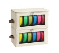 Lot de 2 boîtes de rangement de filament pour imprimante 3D - Grande capacité - Peut contenir 12 bobines de 1 kg, anti-poussière et d'humidité - Organiseur en tissu avec fermeture éclair - Pliable