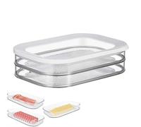 Lot de 2 boîtes de rangement empilables avec couvercle pour charcuterie et fromage, préparation des repas, sandwich, jambon, fromage, salami