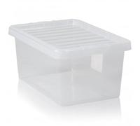 Lot de 2 boîtes de rangement empilables de taille moyenne avec couvercle en plastique solide pour la maison, le bureau (7 litres)