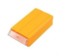 Lot de 2 boîtes de rangement empilables en plastique pour vis de composants, organiseurs translucides avec poignée de doigt, montage mural ou empilable de table (jaune)
