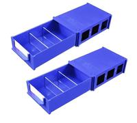 Lot de 2 boîtes de rangement empilables en plastique pour vis, écrous, boulons et petits composants - Tiroirs transparents translucides avec poignée de doigt, design épais, montage mural ou empilable