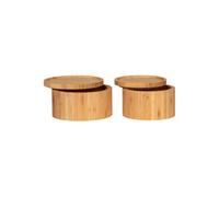 Lot de 2 boîtes de rangement en bambou