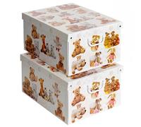 Lot de 2 boîtes de rangement en carton, avec couvercle, pour ranger, boîtes cadeau, 39x50x24 cm PELUCHE, Peluches