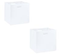 IDIMEX Lot de 2 boites de Rangement en Feutrine Felt, Panier de Rangement en Feutrine Blanc dim 32x32x32 cm, Cube de Rangement Pliable, Style Moderne