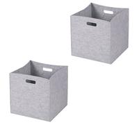 IDIMEX Lot de 2 boites de Rangement en Feutrine Felt, Panier de Rangement en Feutrine Gris dim 32x32x32 cm, Cube de Rangement Pliable, Style Moderne
