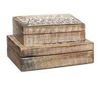Atmosphera – Lot de 2 boîtes déco Ritual – manguier L21/25 cm