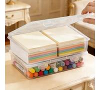 Lot de 2 boîtes de rangement en plastique A4 de 2200 ml : boîte à documents transparente A4 avec couvercle, boîte d'archivage portable avec joint à clipser Boîte de rangement empilable pour papier