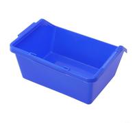 Lot de 2 boîtes de rangement en plastique PE pour outils d'atelier, conteneur de tri des vis et du matériel, 135 x 120 x 65 mm, bleu/rouge/noir (bleu)