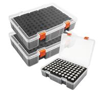 Lot de 2 boîtes de rangement en plastique pour 100 piles AAA AA