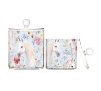 Lot de 2 boîtes de rangement en plastique transparent avec couvercle - Petits bacs de rangement décoratifs pour cotons-tiges, cotons-tiges, cure-dents, trombones