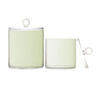 Lot de 2 boîtes de rangement en plastique transparent dégradé bleu cyan avec couvercle pour accessoires de salle de bain pour cure-fil, trombones