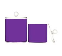 Lot de 2 boîtes de rangement en plastique transparent violet indigo avec couvercle pour accessoires de salle de bain pour cure-fil, trombones