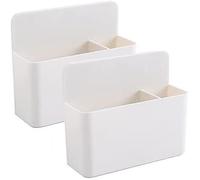 Lot De 2 Boîtes De Rangement Magnétiques Pour Crayons En Abs Beige 12,5 X 7,5 X 12 Cm Pour Tableau Blanc Et Organisation De Bureau