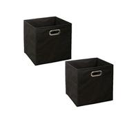 - Lot de 2 Boites de rangement pliable - 31 x 31 - Noir - MIX'N MODUL