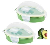 Lot de 2 boîtes de rangement pour avocat, avocat, porte-avocat, stockage des fruits, récipient pour avocat, récipient réutilisable pour le travail, l'université, l'extérieur