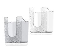 Lot de 2 boîtes de rangement pour lingettes humides, support mural, distributeur de lingettes humides, boîte à lingettes autocollantes, pour salle de bain, cuisine (blanc, gris)