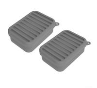 Lot de 2 boîtes de rangement rectangulaires en silicone avec couvercles hermétiques pour une préparation facile des repas et un stockage des restes (gris)