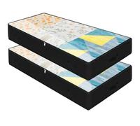 Lot de 2 boîtes de rangement souples et anti-poussière pour le lit, couvercle transparent avec fermeture éclair sur 3 côtés, grande taille pour la plupart des armoires de la chambre à coucher. Noir