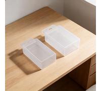 Lot de 2 boîtes de rangement télescopiques transparentes et extensibles conçues pour organiser les forets, fraises et divers accessoires d'outils