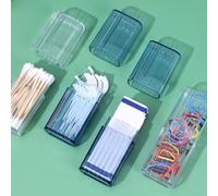 Lot de 2 boîtes de rangement transparentes de taille compacte avec fermeture hermétique pour organiser les cotons-tiges, pilules, accessoires (blanc)