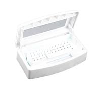 Lot de 2 boîtes de stérilisation en plastique pour outils à ongles, plateau désinfectant avec couvercle transparent pour manucure spa, pince à épiler et équipement de coupe