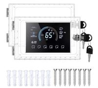 Lot de 2 boîtes de verrouillage universelles pour thermostat avec clés, petites protections de thermostat pour mur, couvercles transparents avec serrures, compatibles avec tous les thermostats Nest de