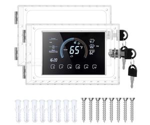 Lot de 2 boîtes de verrouillage universelles pour thermostat avec clés, petites protections de thermostat pour mur, couvercles transparents avec serrures, compatibles avec tous les thermostats Nest de