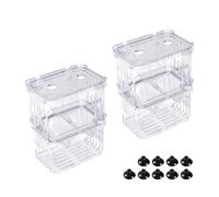 Lot de 2 boîtes d'élevage d'aquarium - En plastique - Avec ventouses - Pour crevettes, petits poissons, bébés poissons
