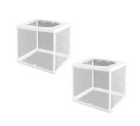 Lot de 2 boîtes d'élevage pour aquariums avec filet transparent pour bébé, poissons, crevettes, chambre d'isolement, pour animaux de compagnie, poissons