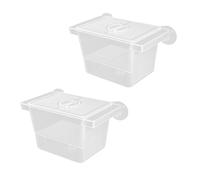 Lot de 2 boîtes d'élevage transparentes pour aquarium avec 2 ventouses de séparation pour poissons et crevettes