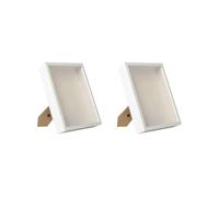 Lot de 2 boîtes d'ombre à faire soi-même - Cadre en bois - Grande vitrine pour mariage - Blanc - 21,9 x 27 cm